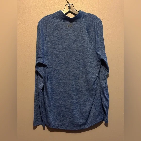 Men’s Under Armour Blue and White Heathered Half Zip Pullover - Picture 4 of 6